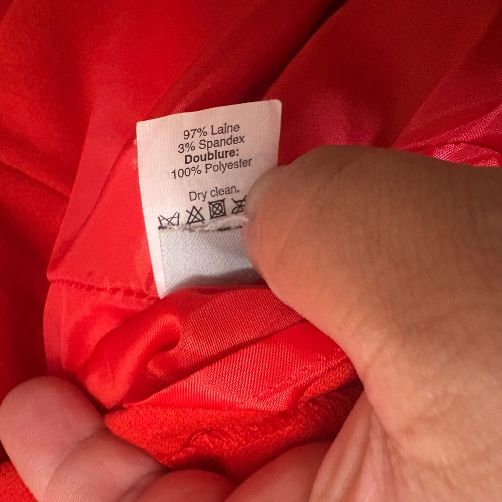 J. Crew Vibrant Orange 3/4 Sleeve Dress,Size 8,97%Wool,3%Spandex - Picture 8 of 8